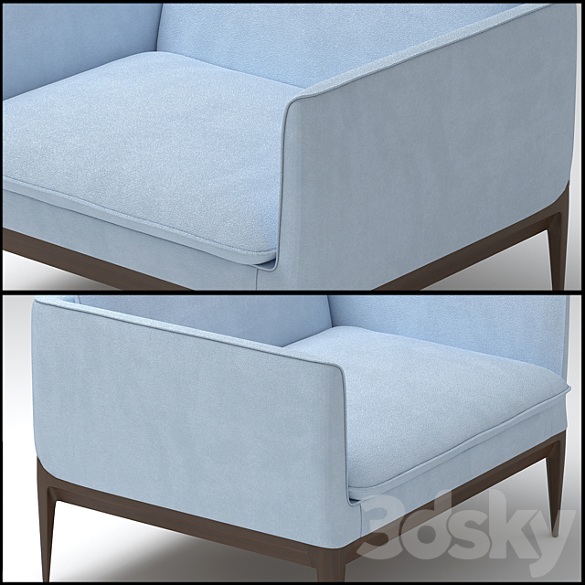 Armchair Bernhardt Design Atlantic 3DS Max Model - thumbnail 2