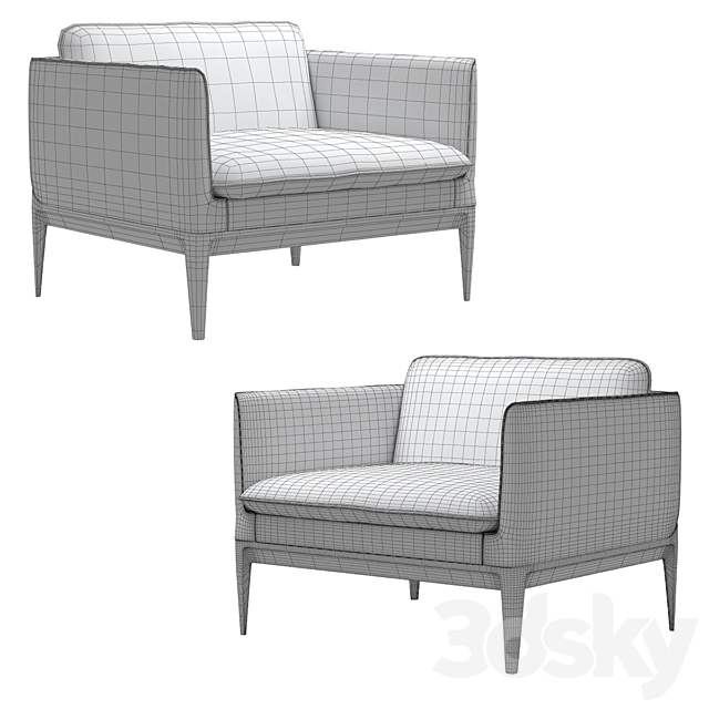 Armchair Bernhardt Design Atlantic 3DS Max Model - thumbnail 3