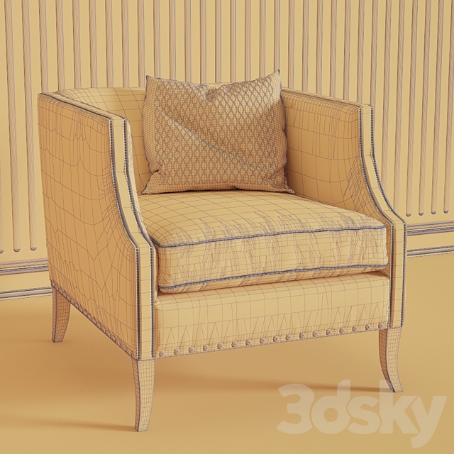 Armchair Bernhardt Laird Accent Chair 3ds Max - thumbnail 2