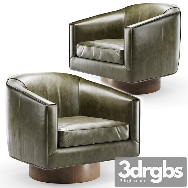 Armchair bianca return swivel 3dsmax Download - thumbnail 1