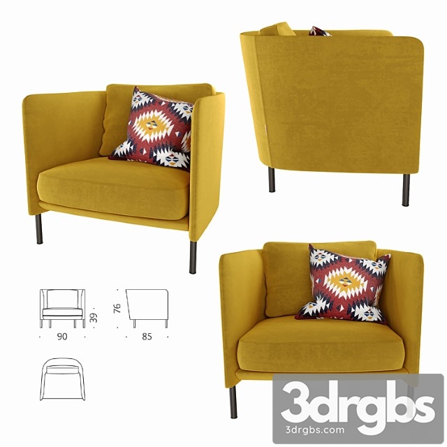 Armchair blendy depadova armchair 3dsmax Download - thumbnail 1