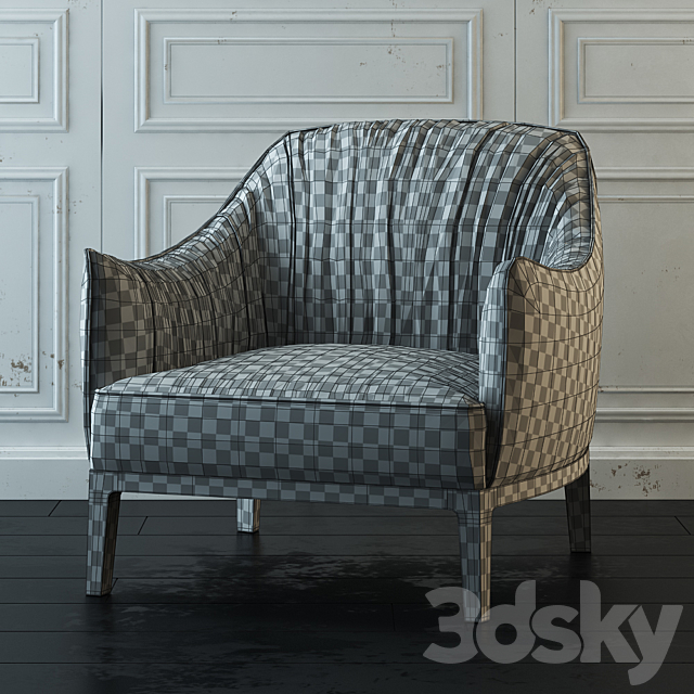 Armchair Blossom Potocco art 840 _ PL 3DS Max Model - thumbnail 3