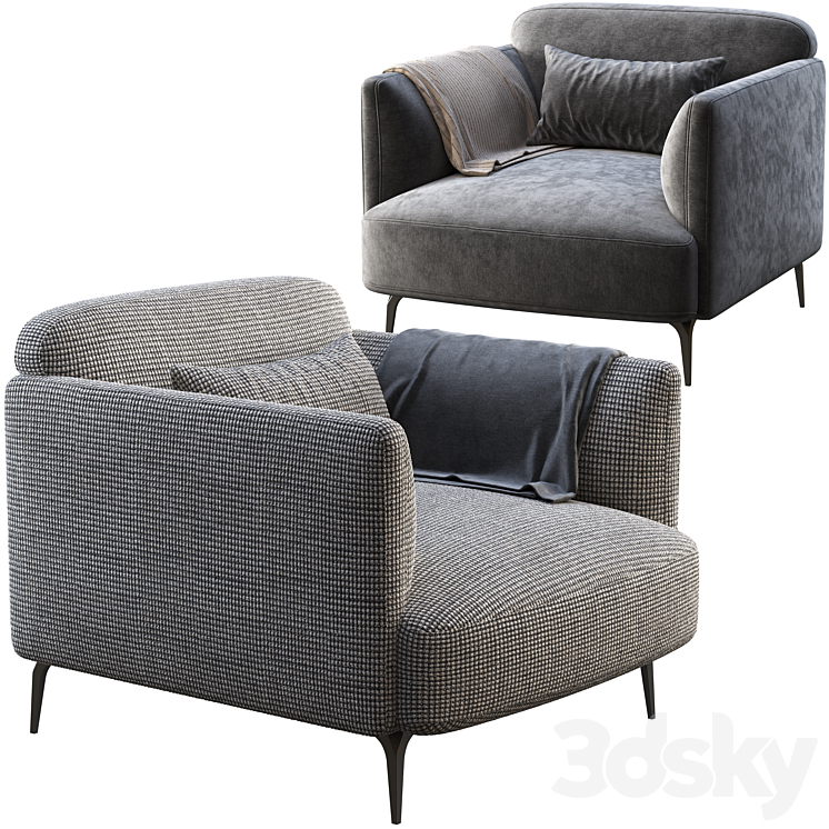 Armchair boconcept modena 3DS Max - thumbnail 2