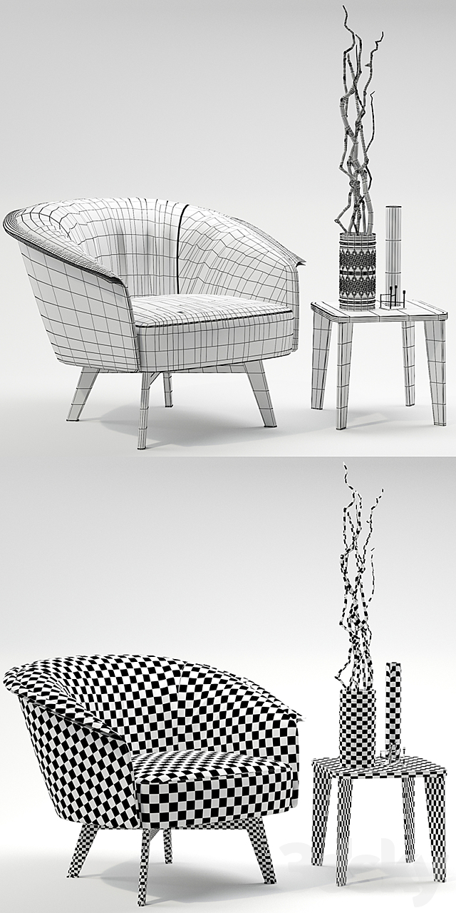 Armchair Bonaldo Bruno 3DSMax File - thumbnail 2