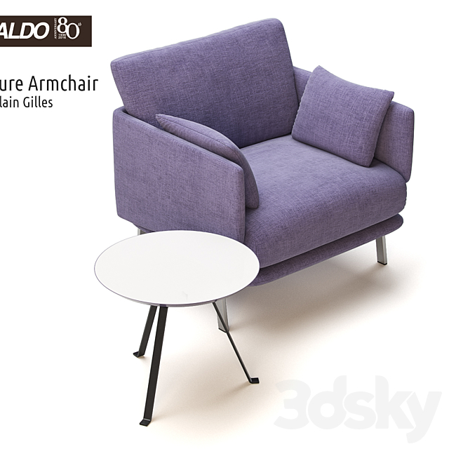 Armchair Bonaldo Structure Armchair and table Bonaldo Tie 3ds Max - thumbnail 3