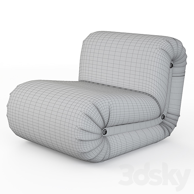 Armchair Boomerang Lounge Chair 3DS Max Model - thumbnail 2