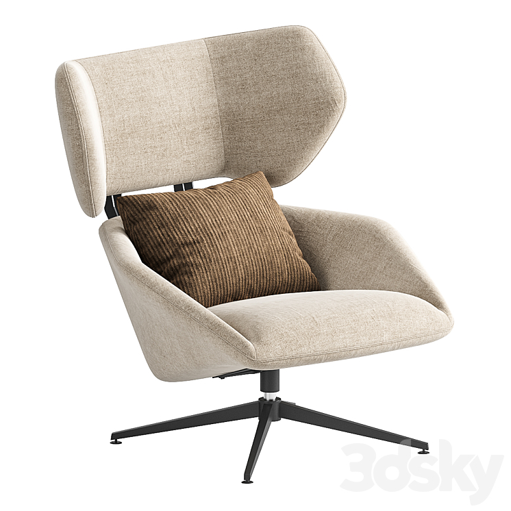 Armchair Boston 3DS Max Model - thumbnail 1