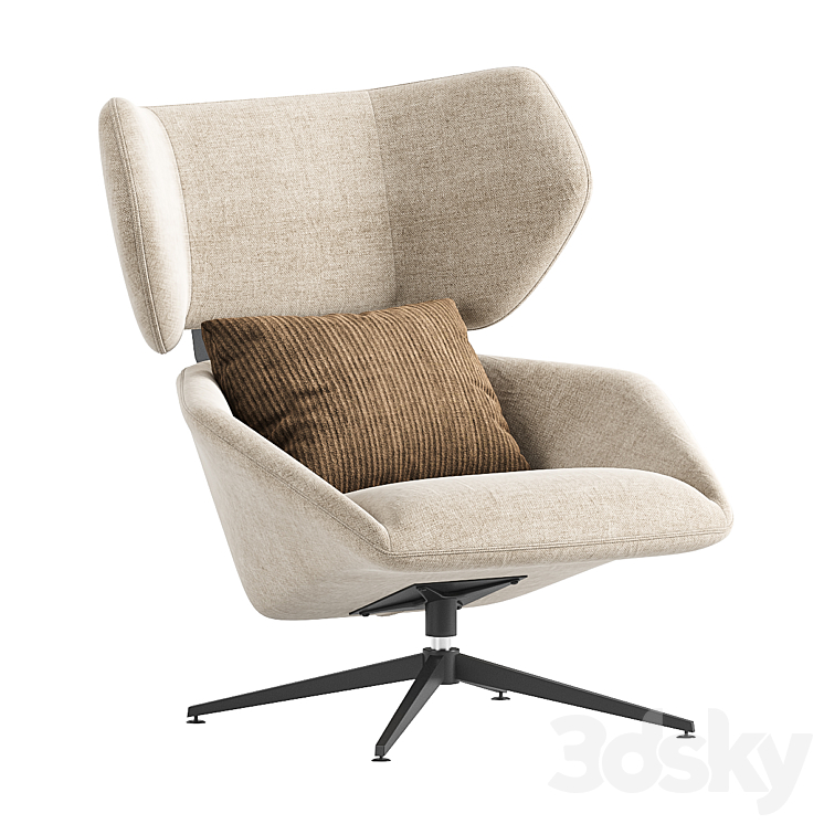 Armchair Boston 3DS Max Model - thumbnail 2