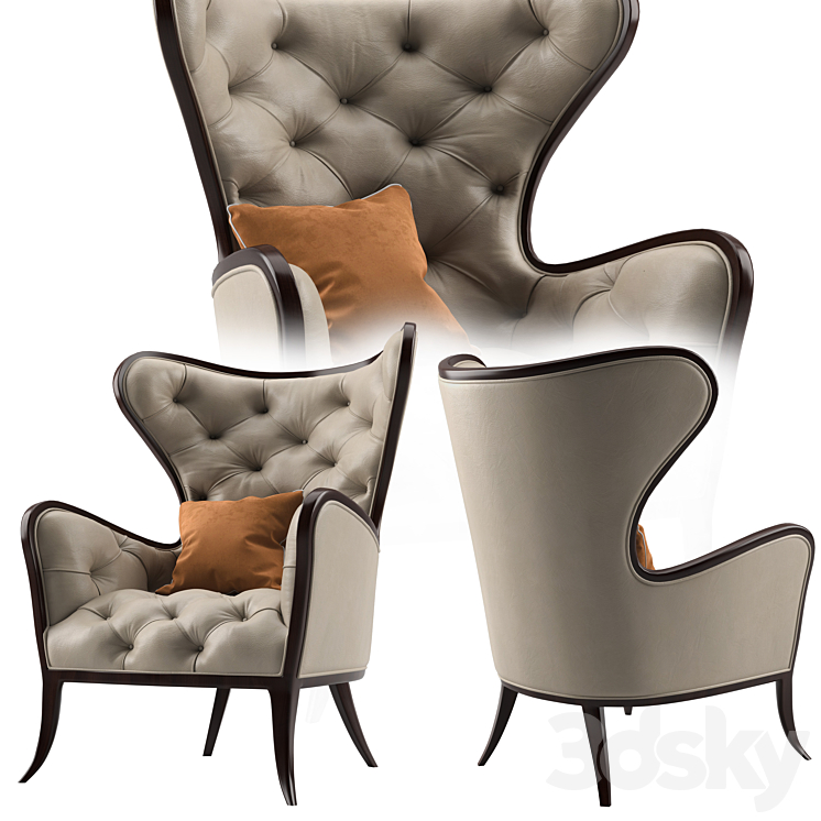 Armchair Brera 3DS Max Model - thumbnail 2