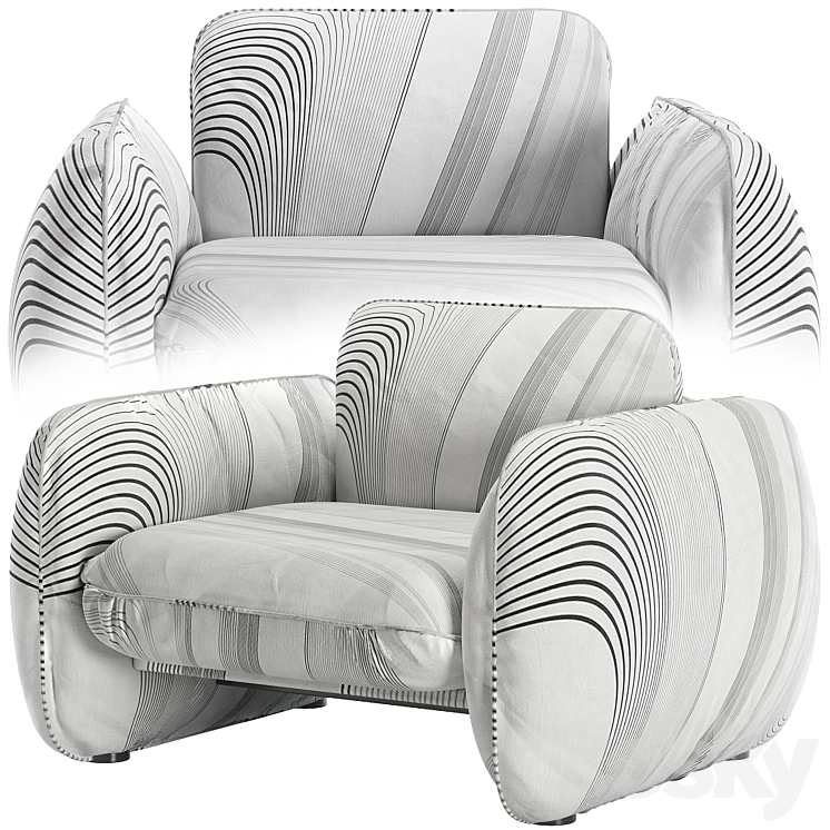 Armchair BRIGITTE Baxter 3DS Max Model - thumbnail 2