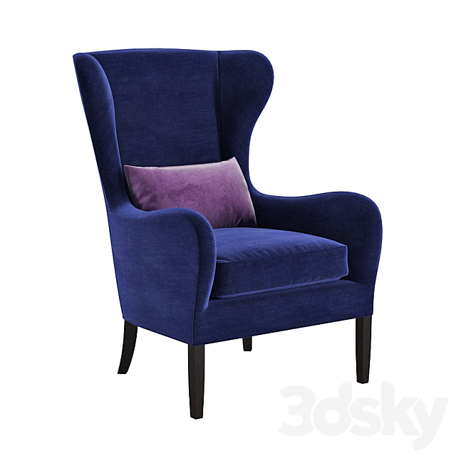 Armchair Brookline WingChair 3ds Max - thumbnail 1