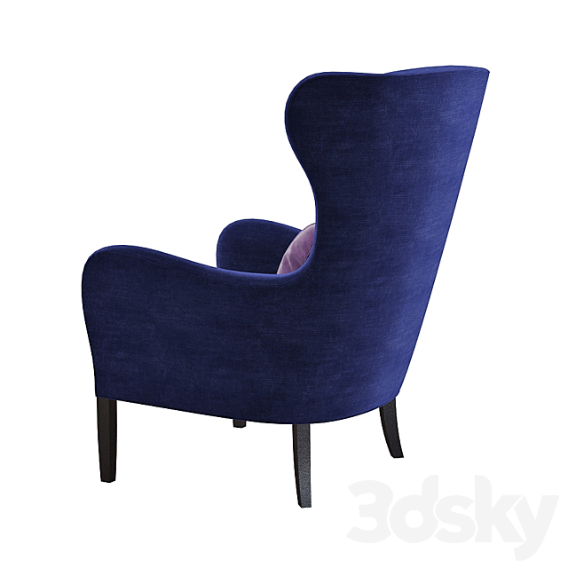 Armchair Brookline WingChair 3ds Max - thumbnail 2