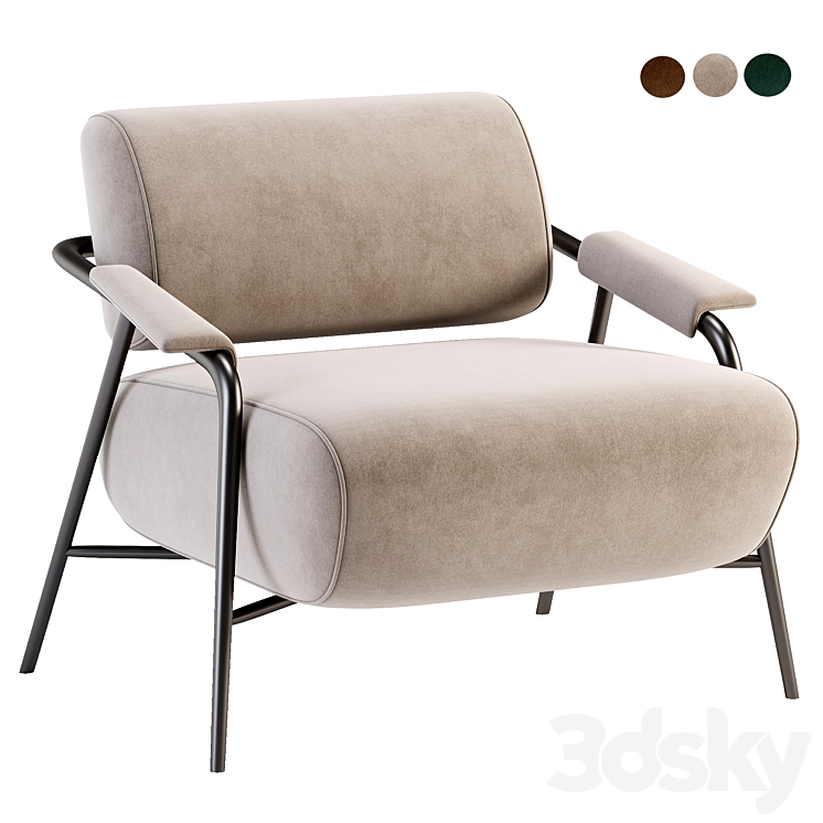 ARMCHAIR By Potocco 3DS Max Model - thumbnail 1