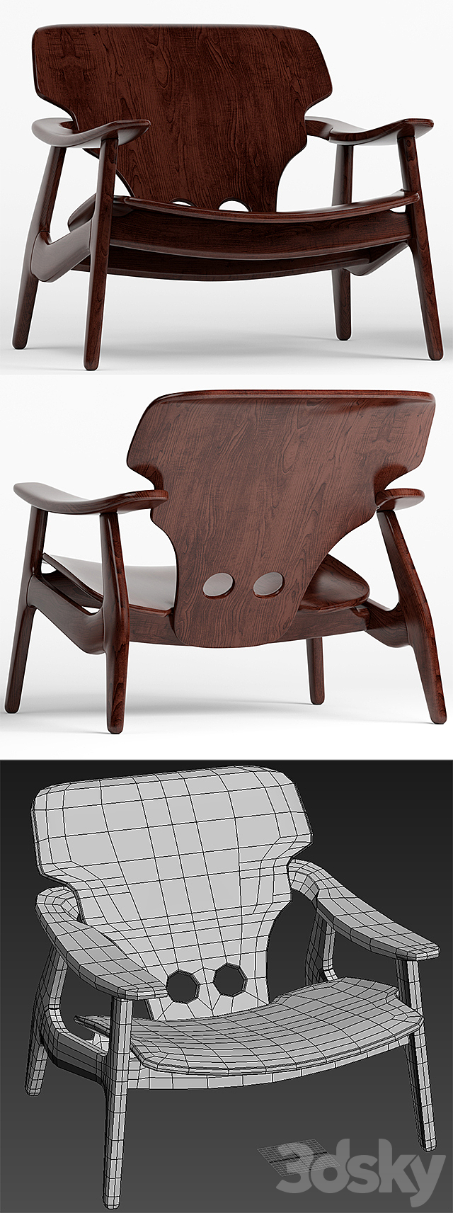 Armchair cadeira diz sergio rodrigues 3DS Max Model - thumbnail 3