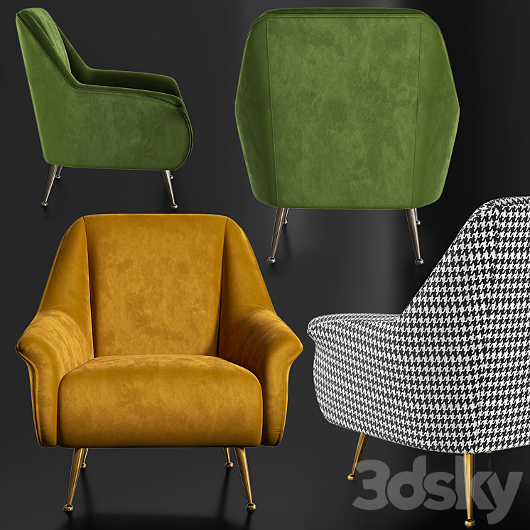 Armchair Caledonian 3DS Max - thumbnail 2