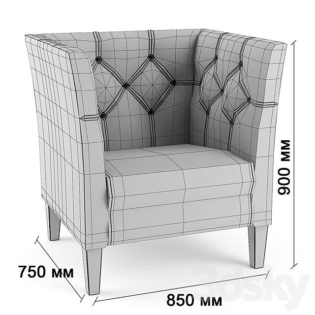 Armchair Capito “MANON” high _ ARMCHAIR Capito MANON high 3ds Max - thumbnail 2