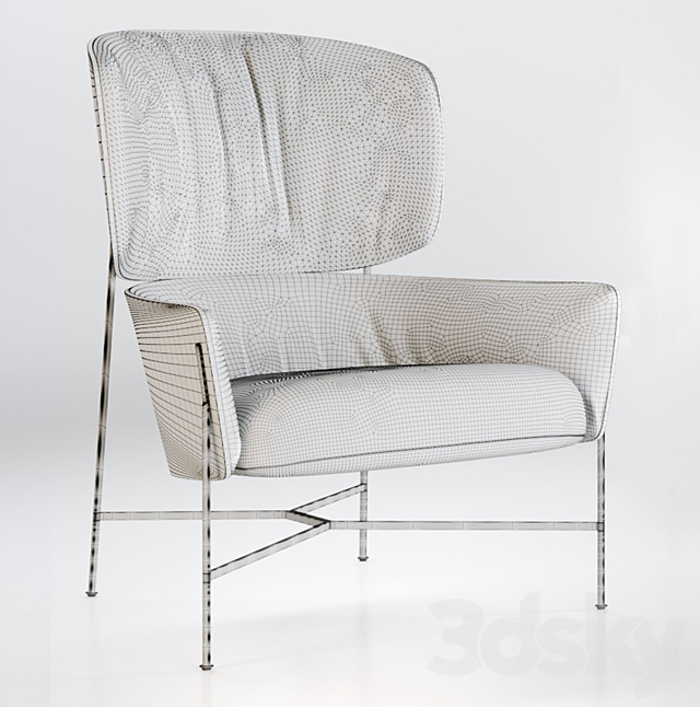 Armchair CARISTO 3ds Max - thumbnail 3