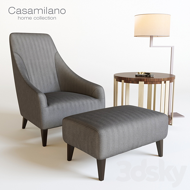 Armchair Casamilano Magenta 3ds Max - thumbnail 1