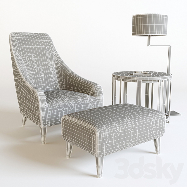 Armchair Casamilano Magenta 3ds Max - thumbnail 3