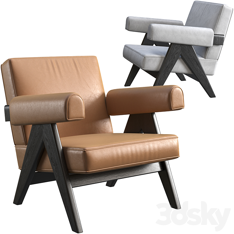 Armchair Cassina 053 Capitol Complex 3DS Max - thumbnail 1