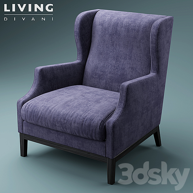 Armchair Chauffeuse Living Divani by Piero Lissoni 3DSMax File - thumbnail 1