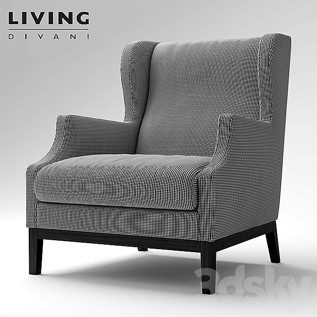 Armchair Chauffeuse Living Divani by Piero Lissoni 3DSMax File - thumbnail 2