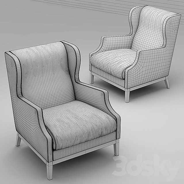 Armchair Chauffeuse Living Divani by Piero Lissoni 3DSMax File - thumbnail 3