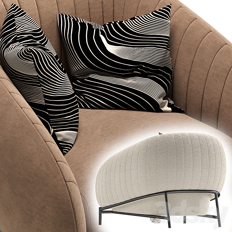 Armchair Cider Edition CURL 3DS Max - thumbnail 2