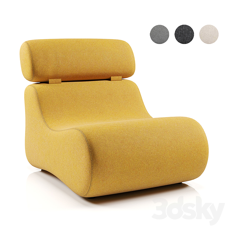 Armchair Club La Forma 3DS Max Model - thumbnail 1