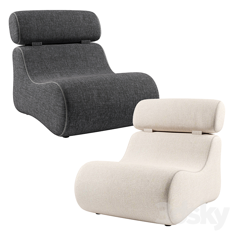 Armchair Club La Forma 3DS Max Model - thumbnail 2