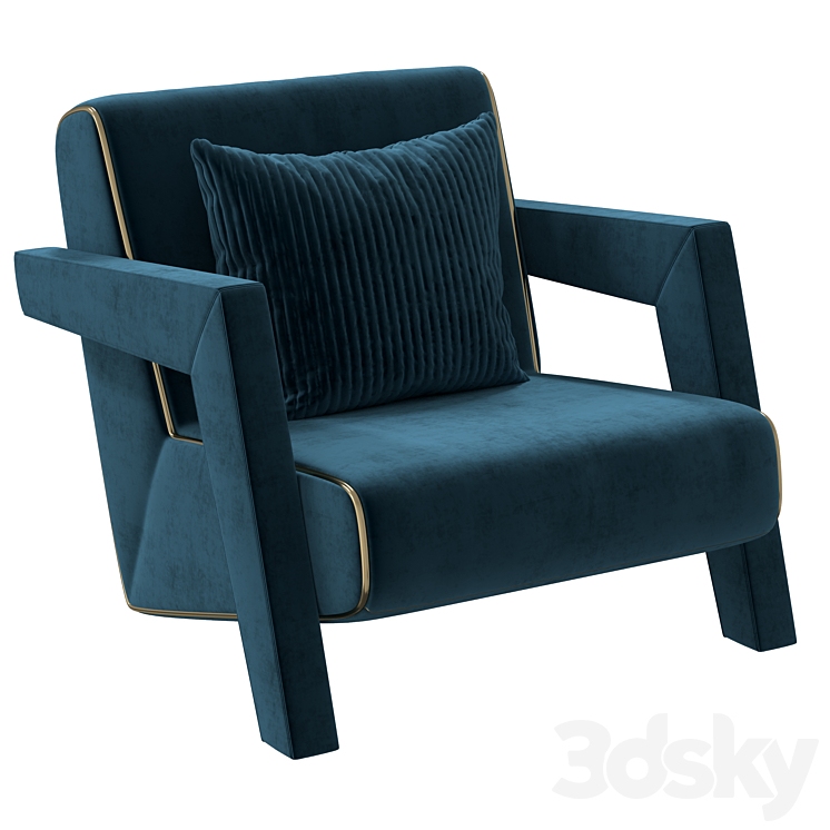 Armchair Con S32 3DS Max - thumbnail 2