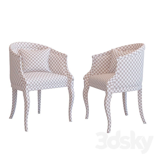 Armchair Corte Zari Clara 3DS Max Model - thumbnail 2