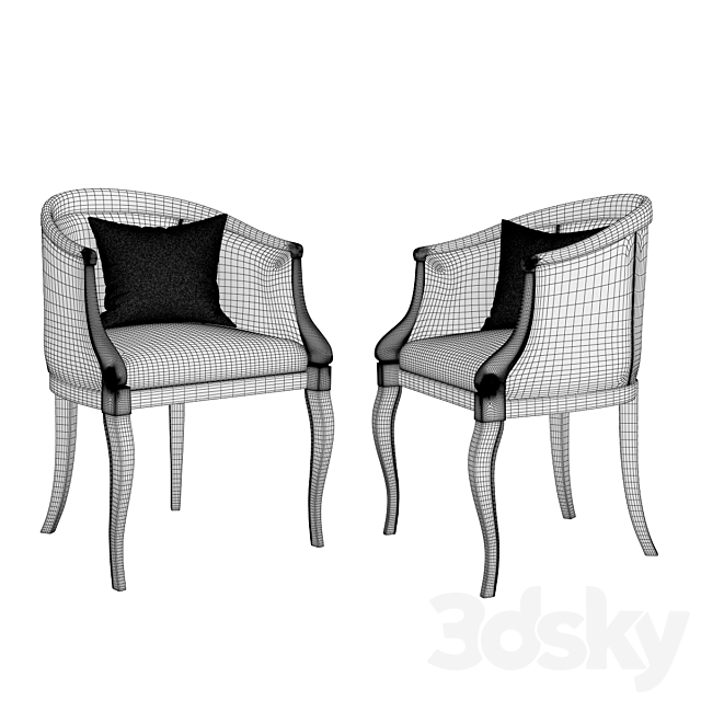 Armchair Corte Zari Clara 3DS Max Model - thumbnail 3