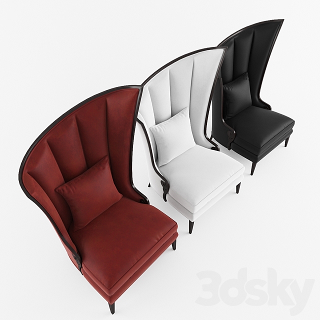 Armchair Courbure Droite 3DSMax File - thumbnail 2