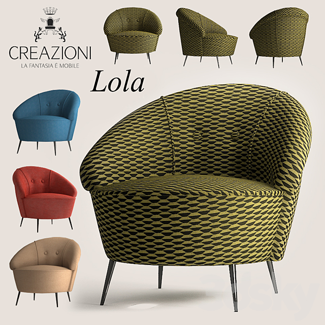 Armchair CREAZIONI Lola 3ds Max - thumbnail 1