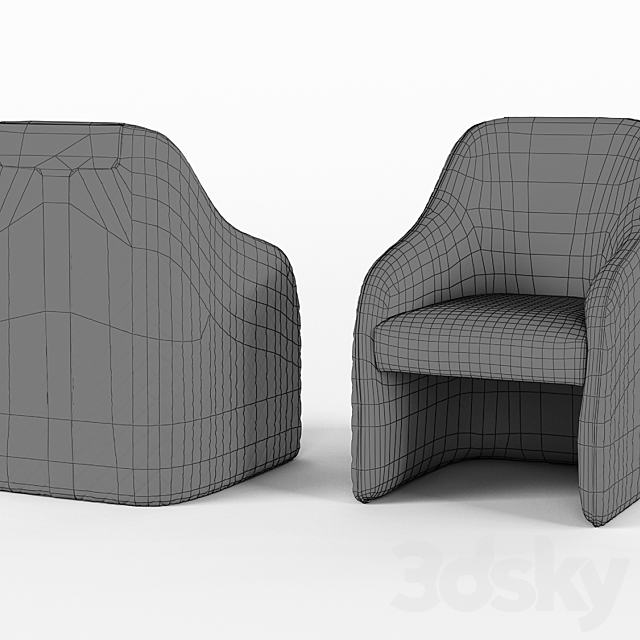 Armchair – Daytona Home – 00163 BACCO CHAIR _ l. 3DS Max Model - thumbnail 3