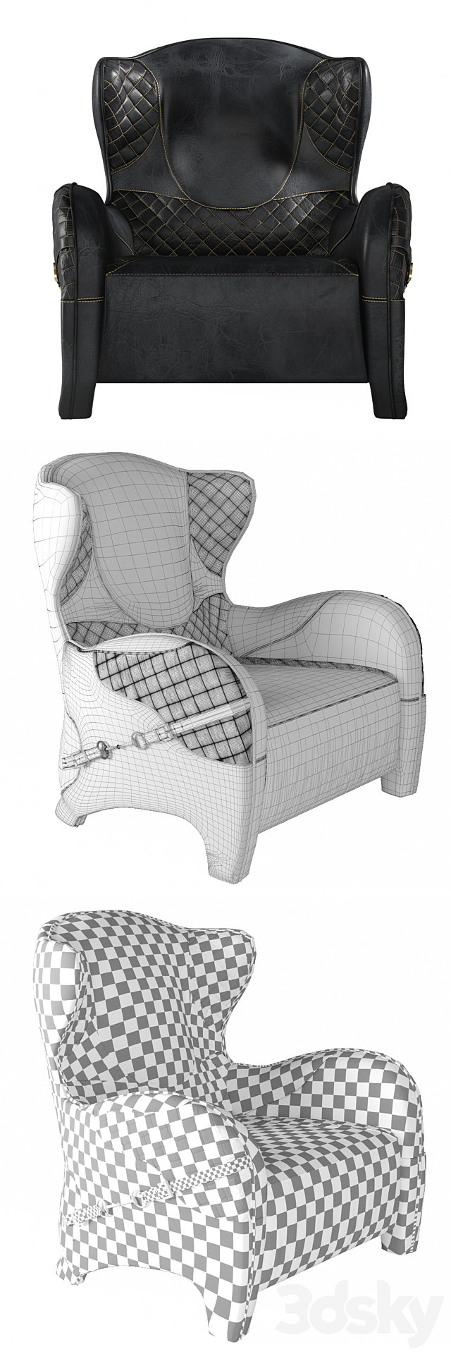 Armchair DB004017 3ds Max - thumbnail 3