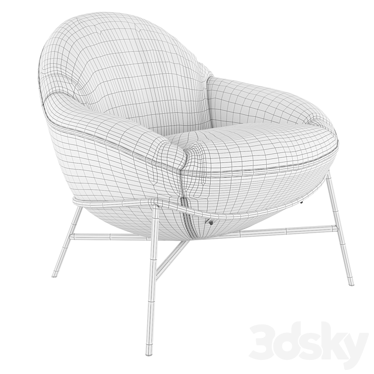 Armchair Debra 3DS Max Model - thumbnail 2