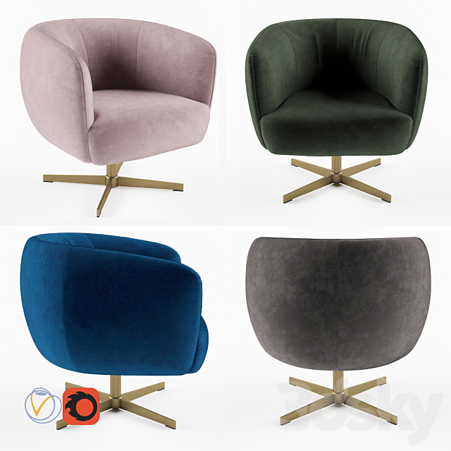 Armchair Deephouse Bonneville 3ds Max - thumbnail 1