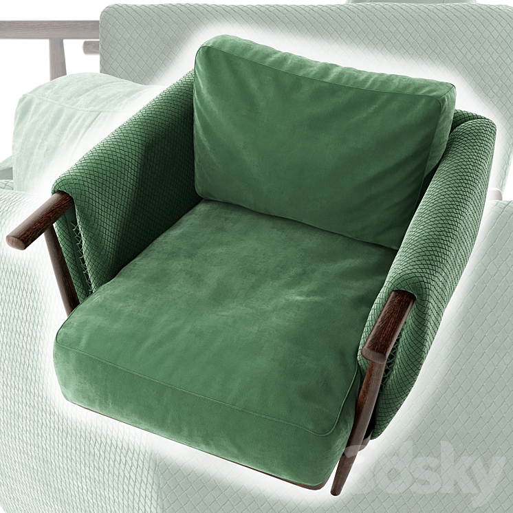 Armchair DIANA ULIVI 3DS Max - thumbnail 2