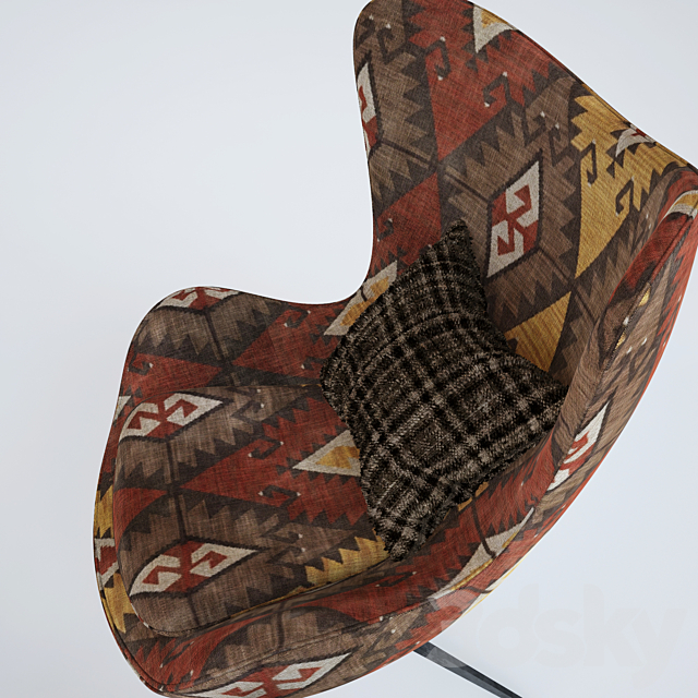 Armchair Dodger Maroon Egg 3DSMax File - thumbnail 3