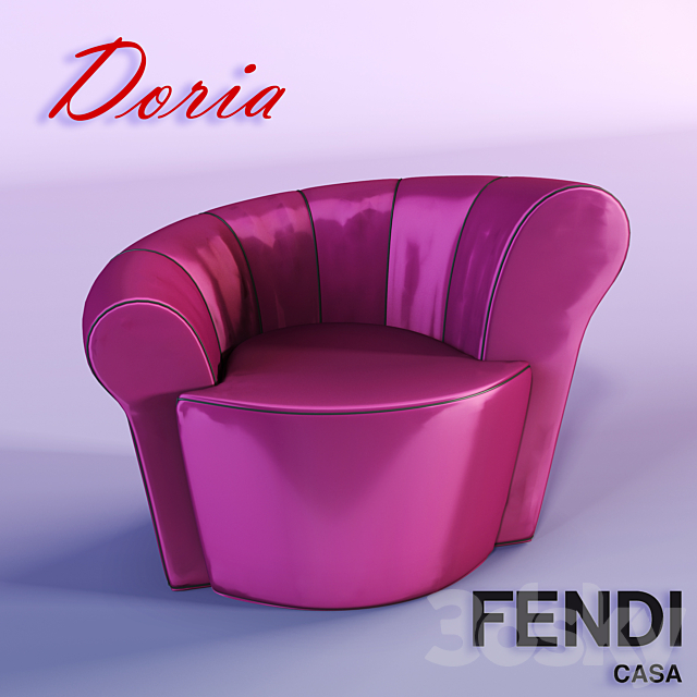 Armchair Doria Fendi Casa 3ds Max - thumbnail 1