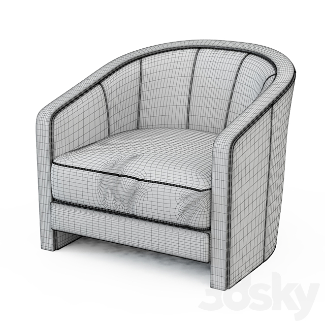 Armchair Dorothy Ebano 3DS Max Model - thumbnail 3