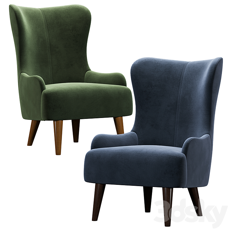 Armchair Douglas 3DS Max Model - thumbnail 2