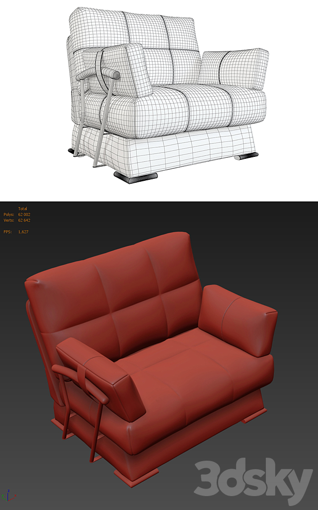 armchair Dudinka 3ds Max - thumbnail 3