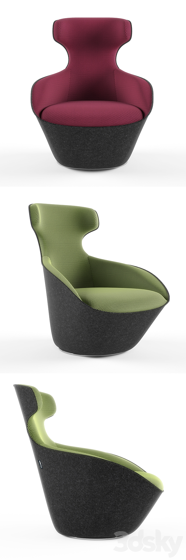 Armchair EDITO LOUNGE PIVOTING ARMCHAIR 3ds Max - thumbnail 2