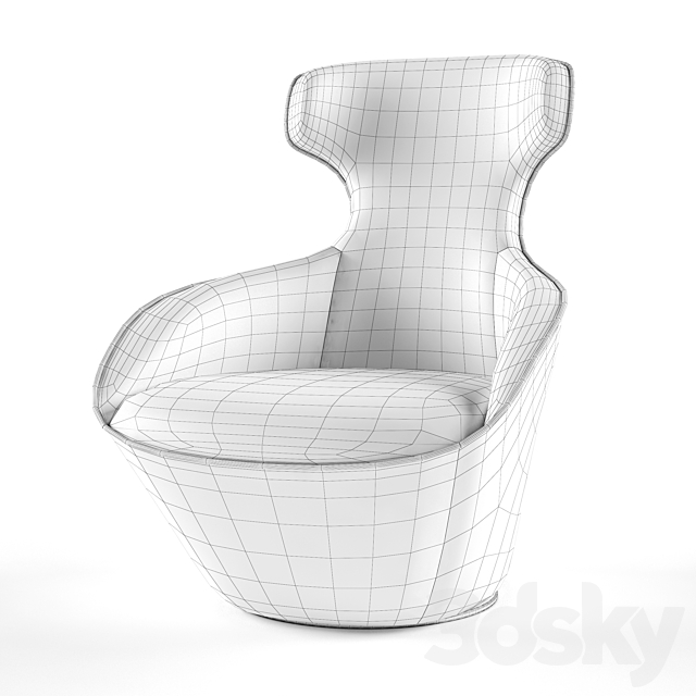 Armchair EDITO LOUNGE PIVOTING ARMCHAIR 3ds Max - thumbnail 3