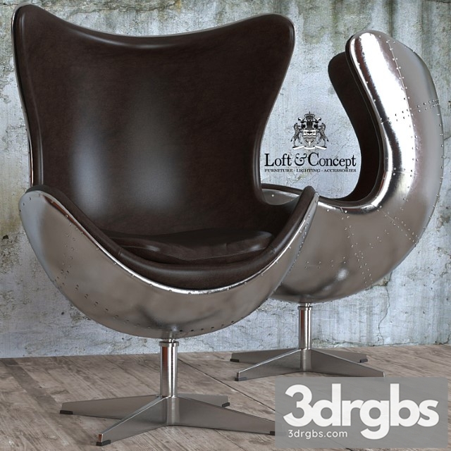 Armchair egg aviator designed by arne jacobsen 3dsmax Download - thumbnail 1