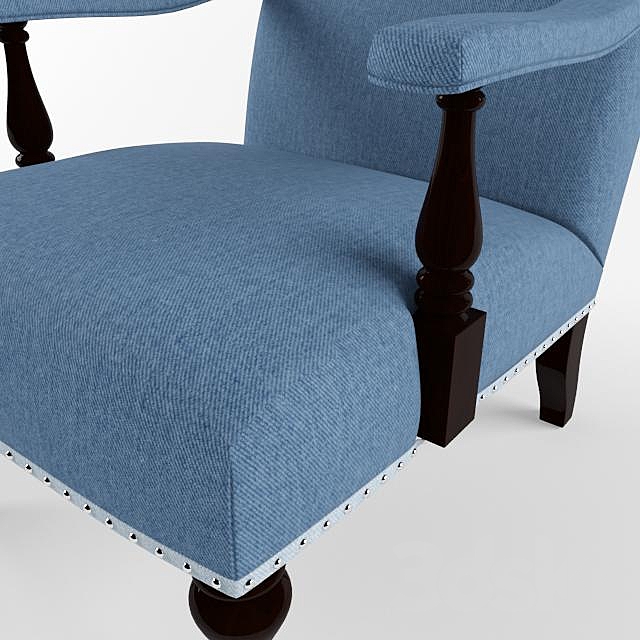 Armchair Eichholtz Chair Trident Blue 3ds Max - thumbnail 2