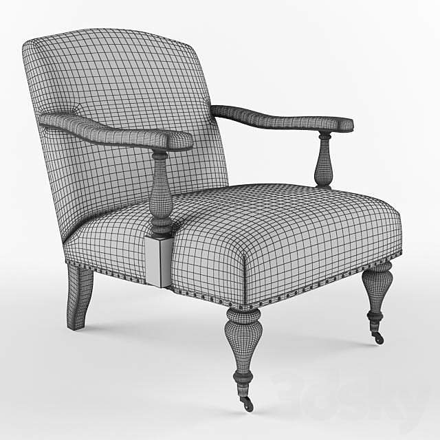 Armchair Eichholtz Chair Trident Blue 3ds Max - thumbnail 3